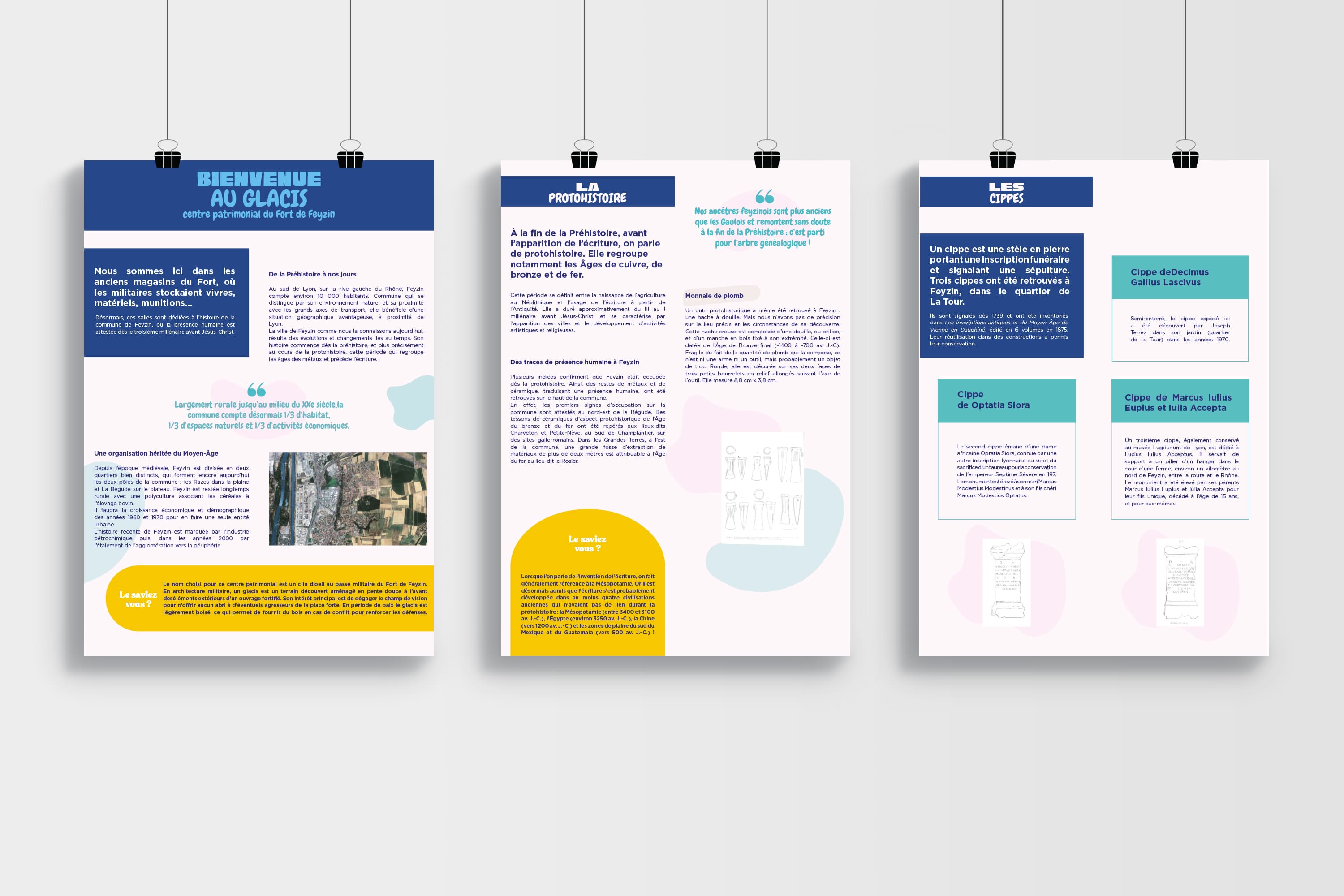 panneaux infographie du Glacis, centre patrimonial du Fort de Feyzin
